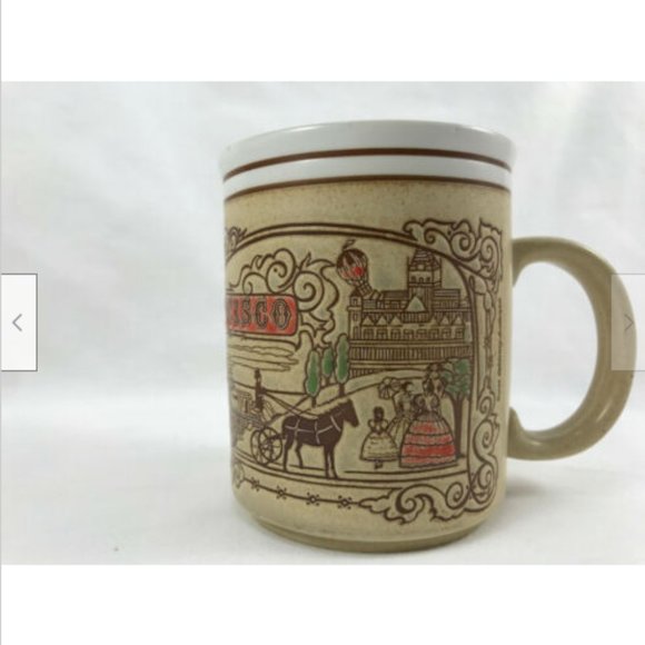 Vtg San Francisco Ceramic Coffee Mug SNCO 1984 Retro Blimp Street Trolley Scene - Picture 9 of 9